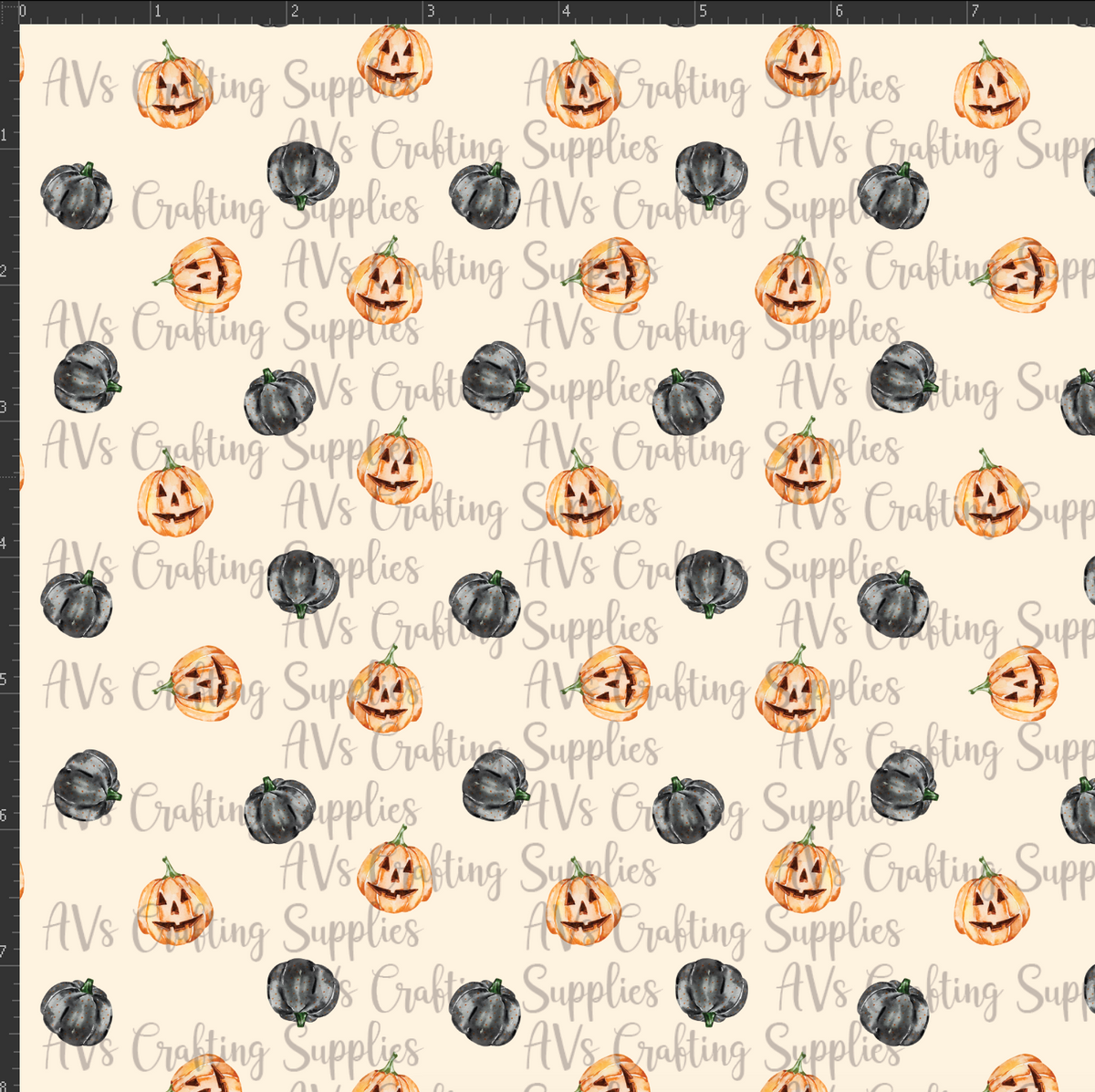 Black and Orange Pumpkins Print