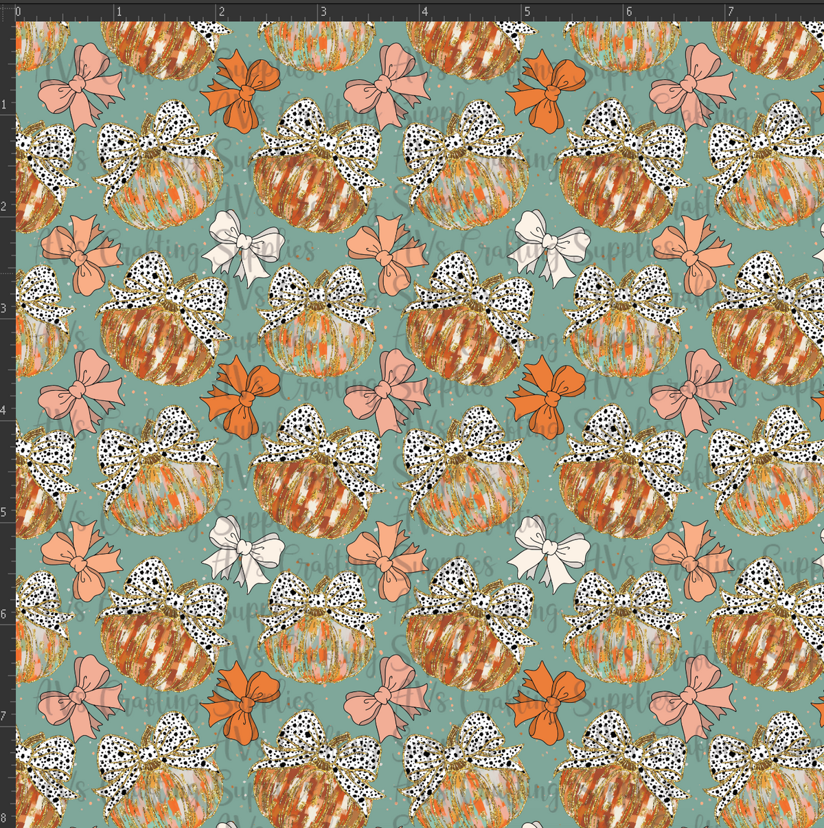 Bows and Pumpkins Print