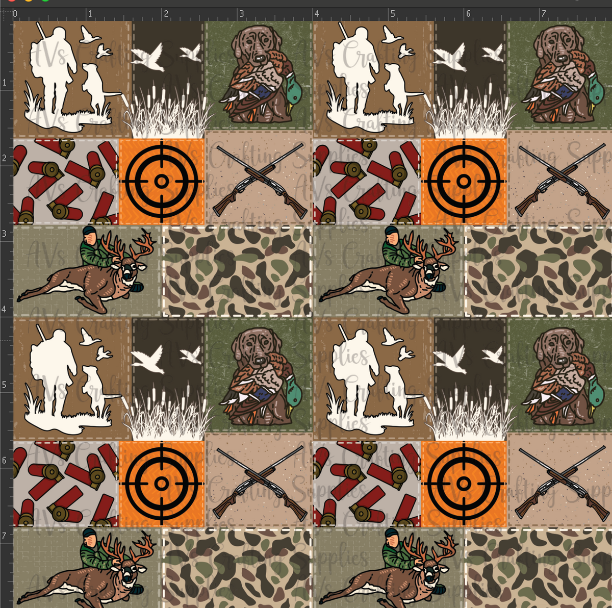 Hunting Patchwork Print