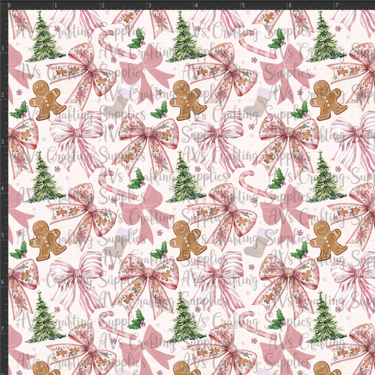 Girly Gingerbread Bows Print