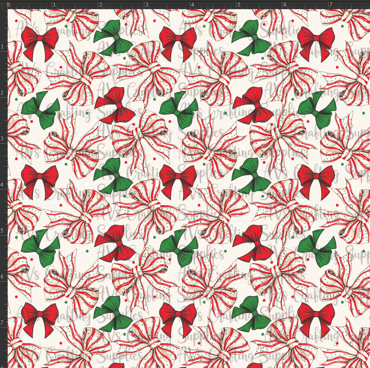 Candy Cane Bows Print