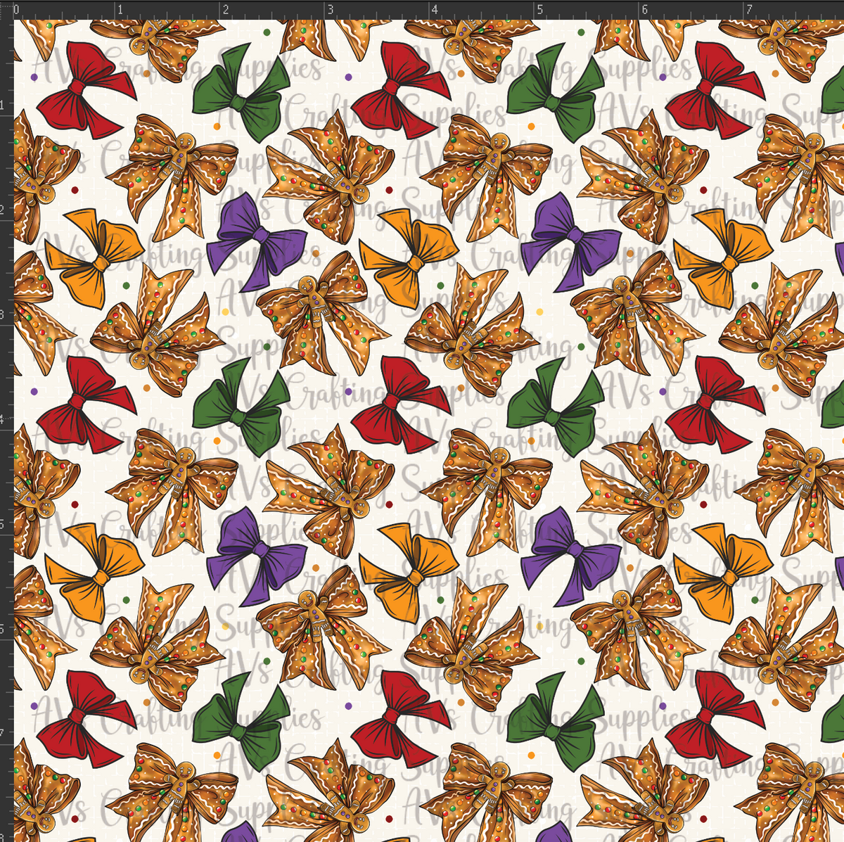 Gingerbread Bows Print
