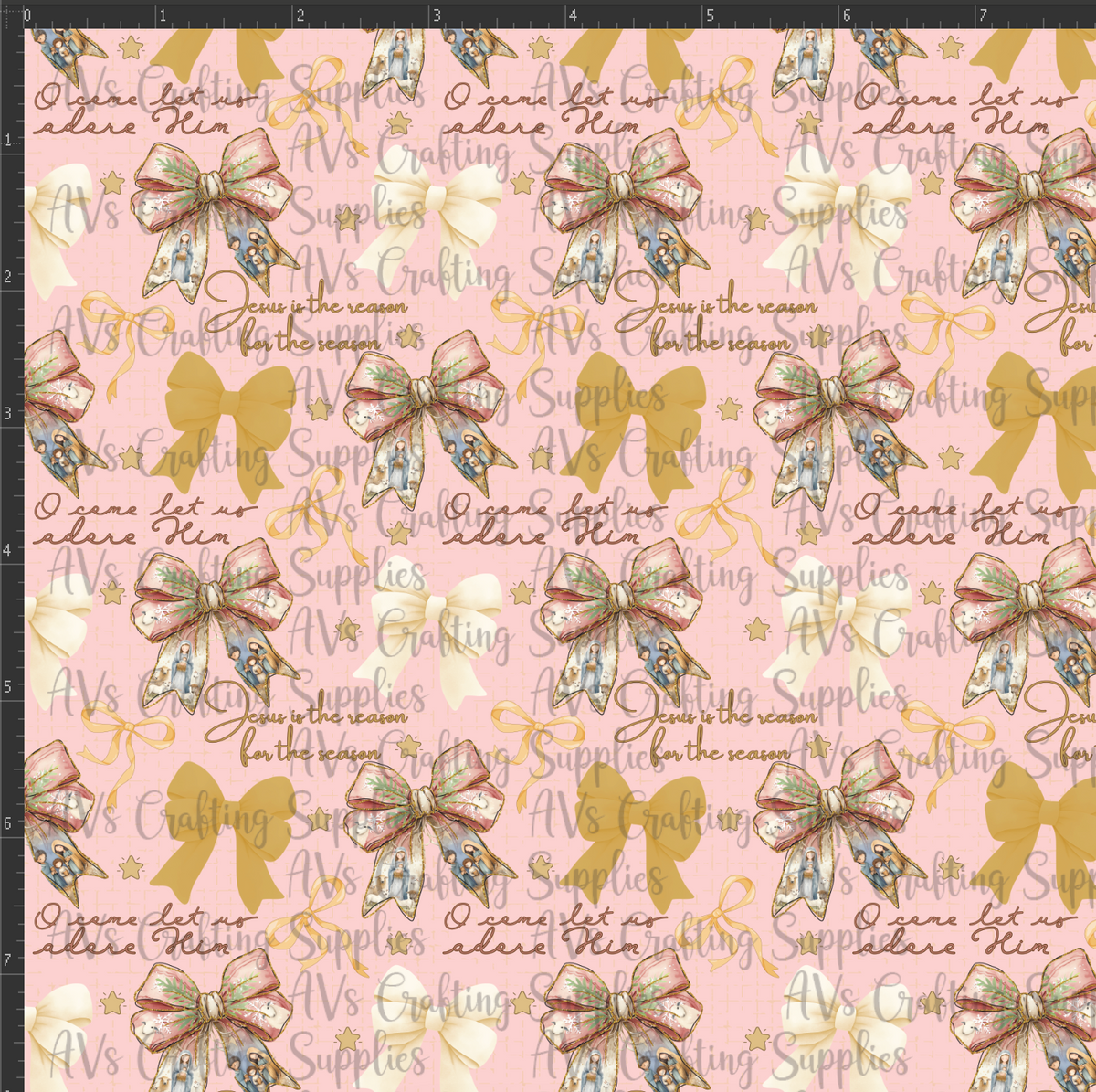 Come Let Us Adore Him Bow Print