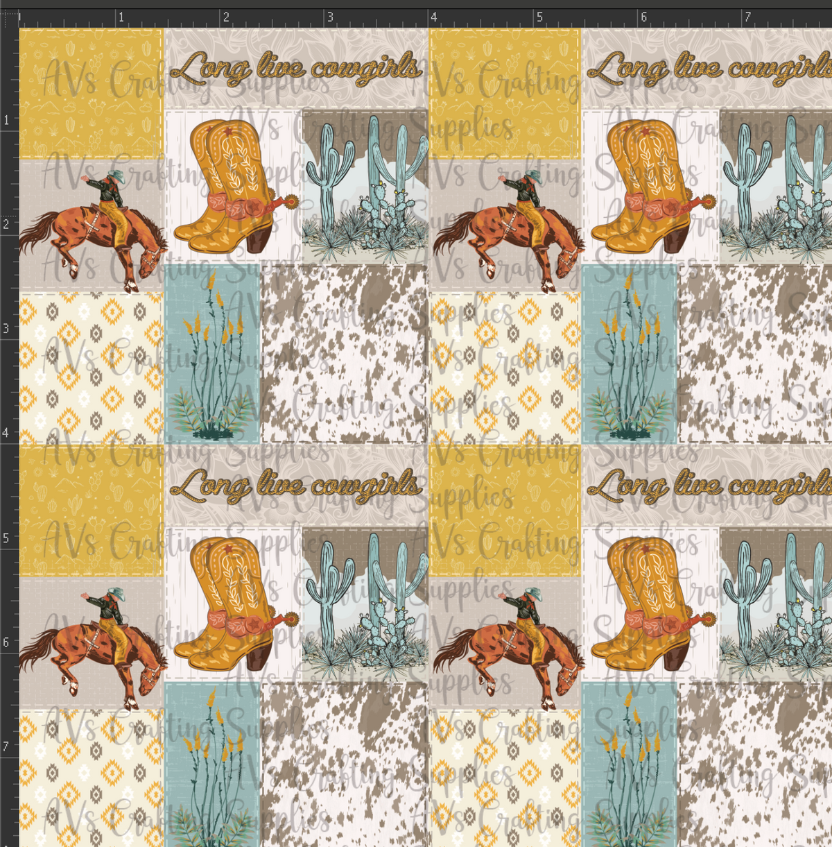 Long Live Cowgirls Patchwork Print