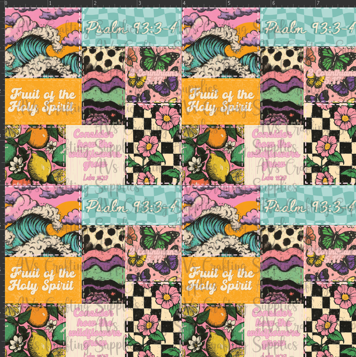 Girly Christian Patchwork Print