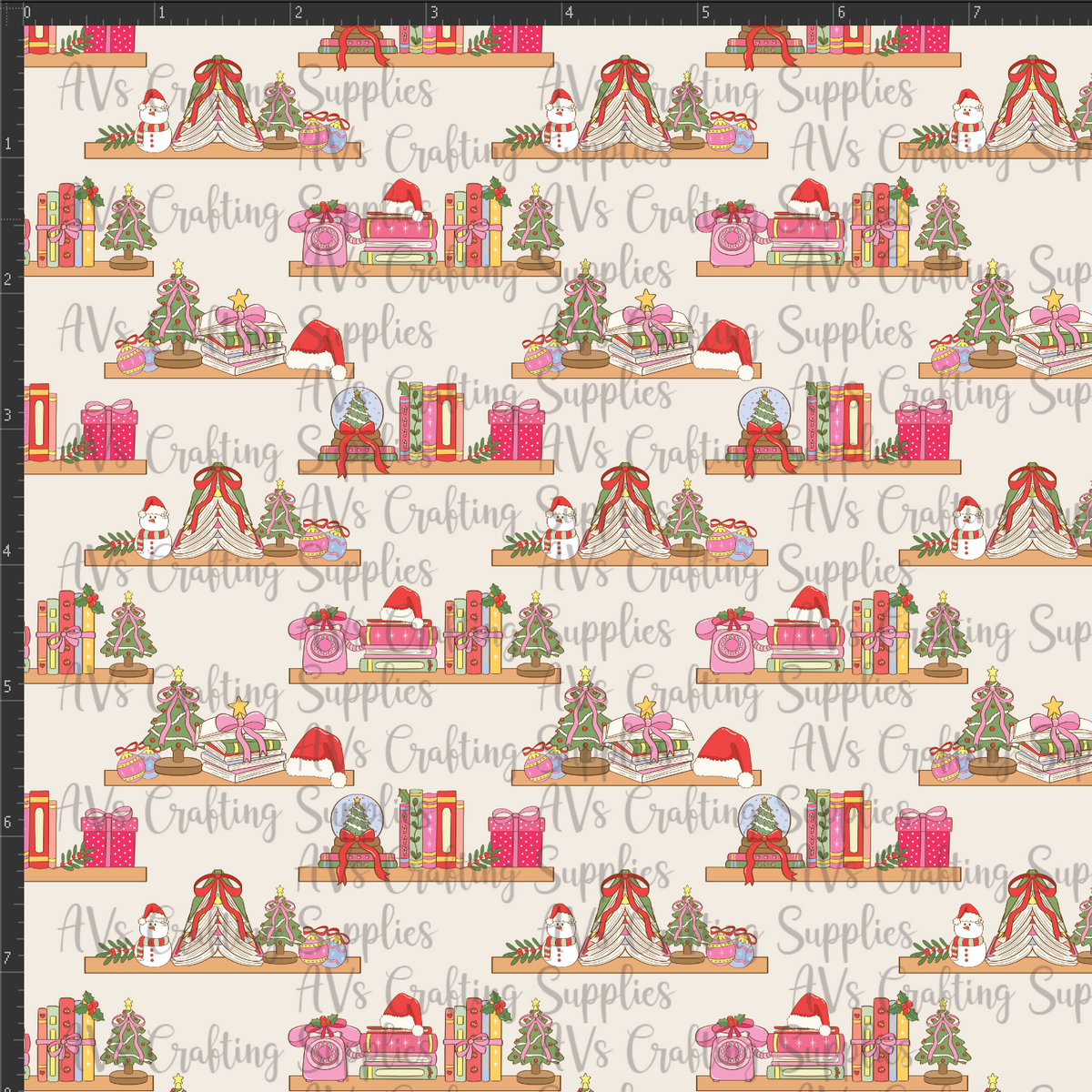 Christmas Bookshelves Print