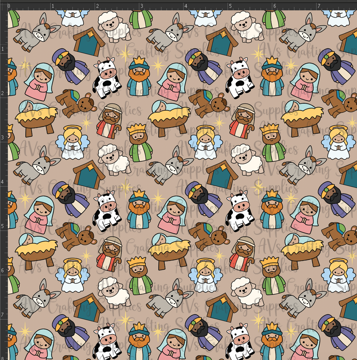 Little People Nativity Print