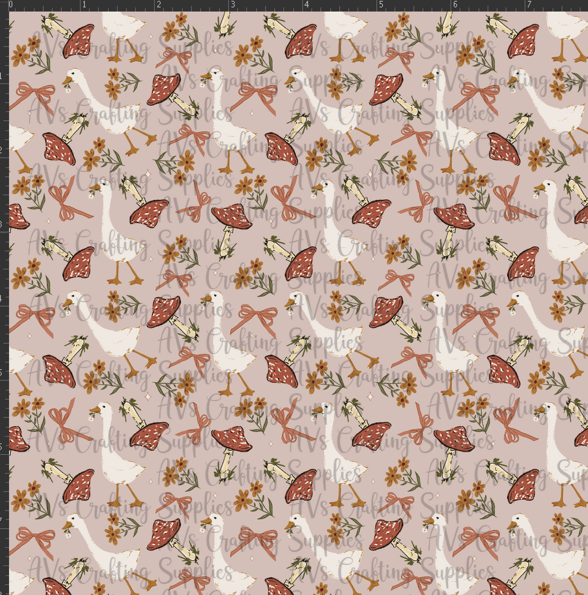 Mushrooms and Geese Print