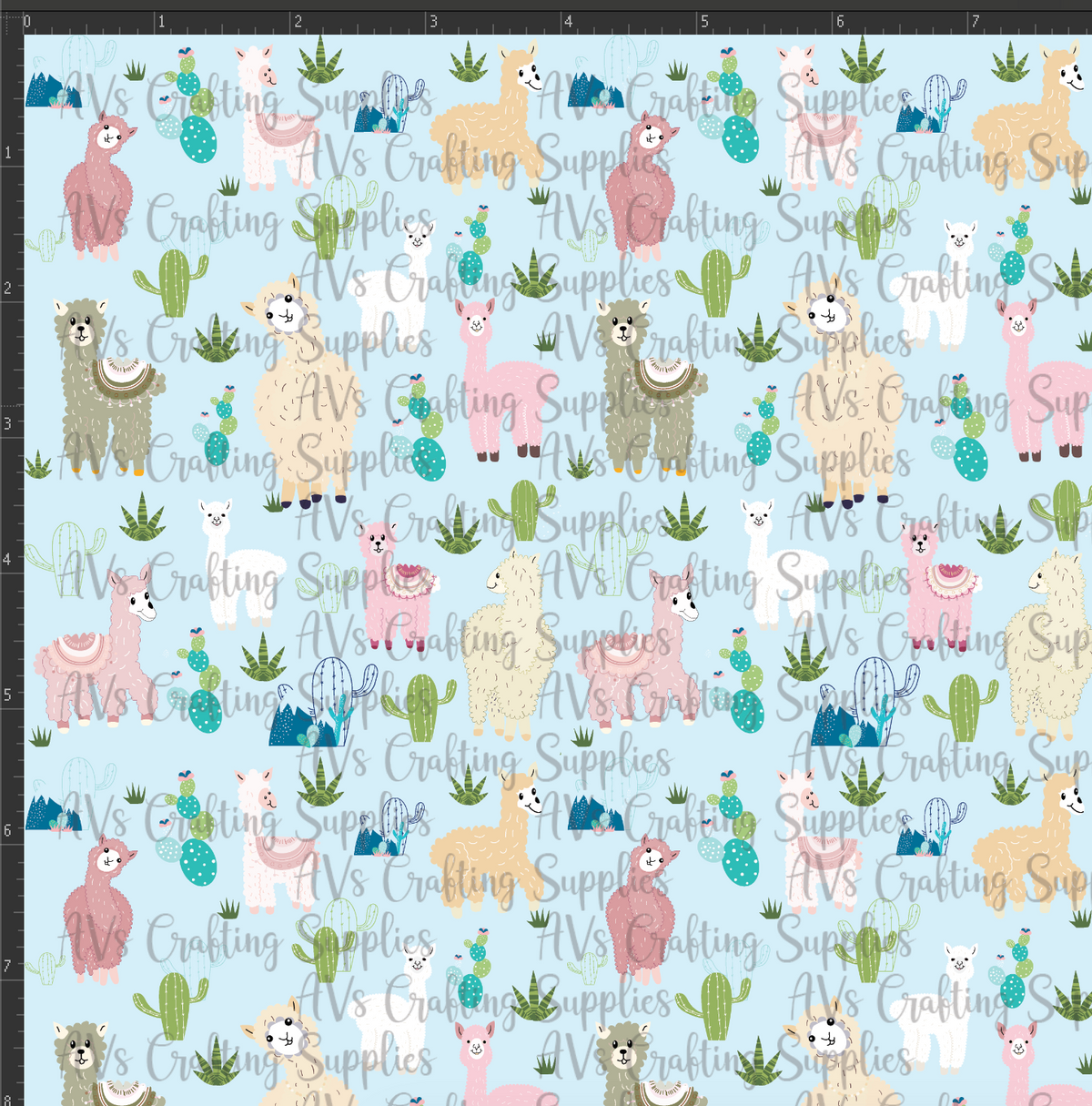 Llamas and Cacti Print