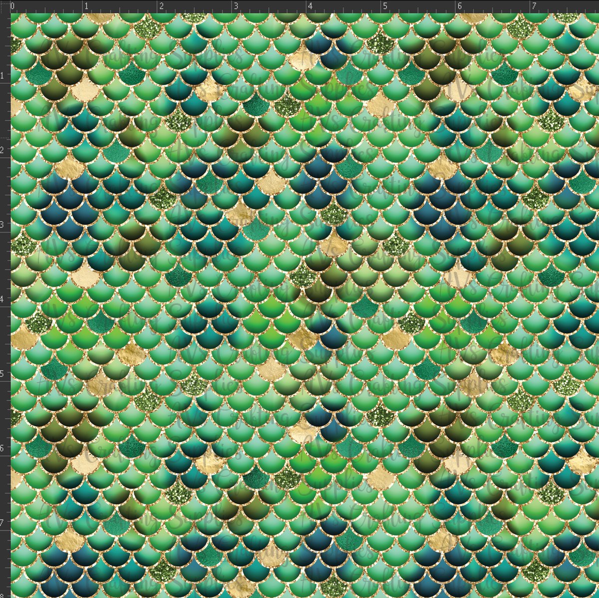 Green Mermaid Scales Print