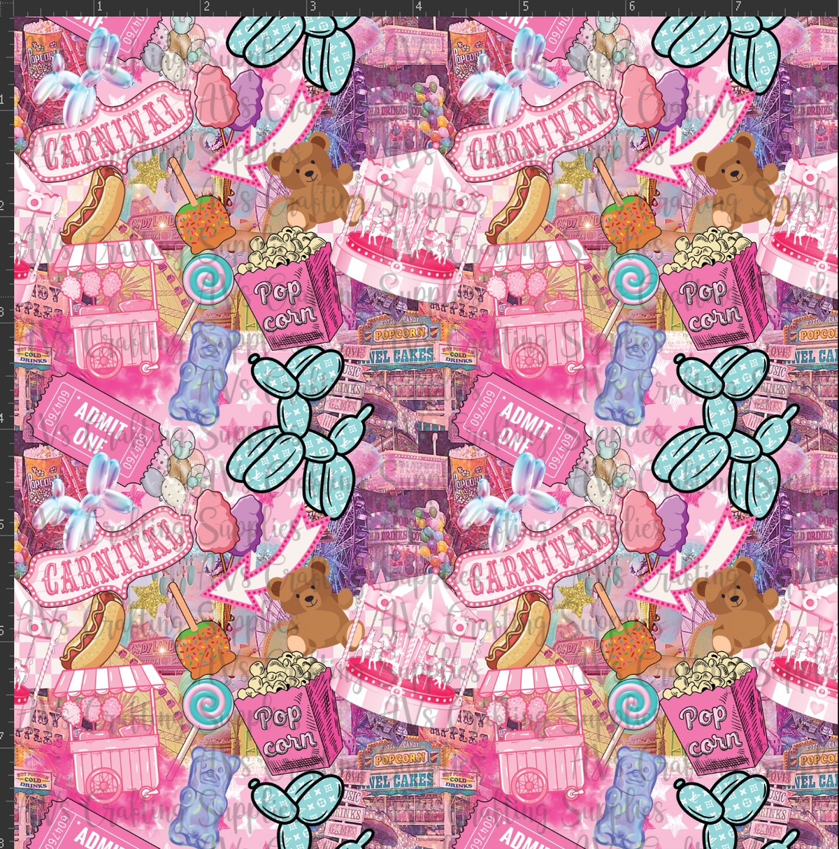 Pink Carnival Collage Print