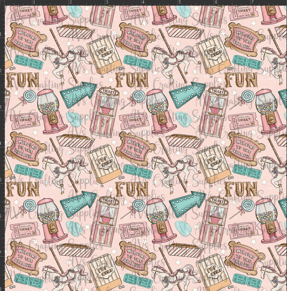 Pink Carnival Icons Print
