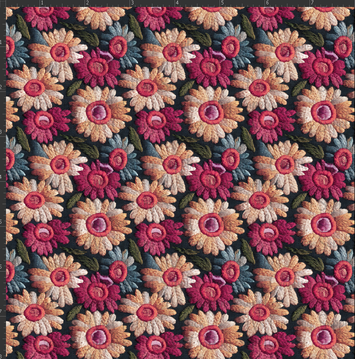 Pink Embroidered Floral Print