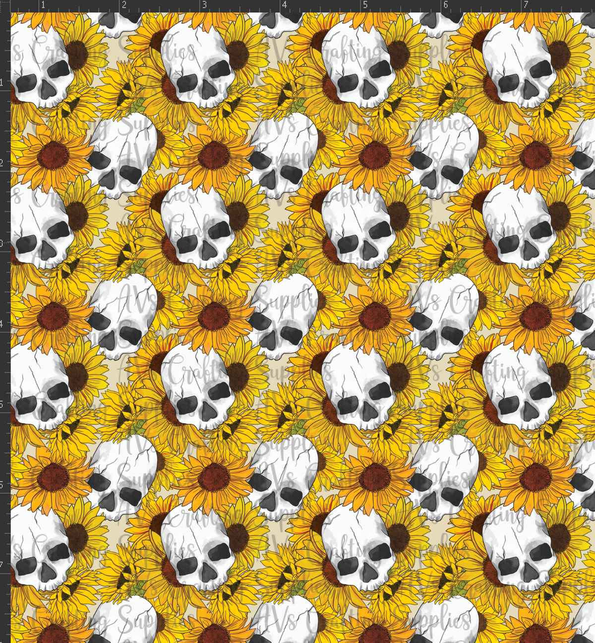 Skulls and Sunflowers Print