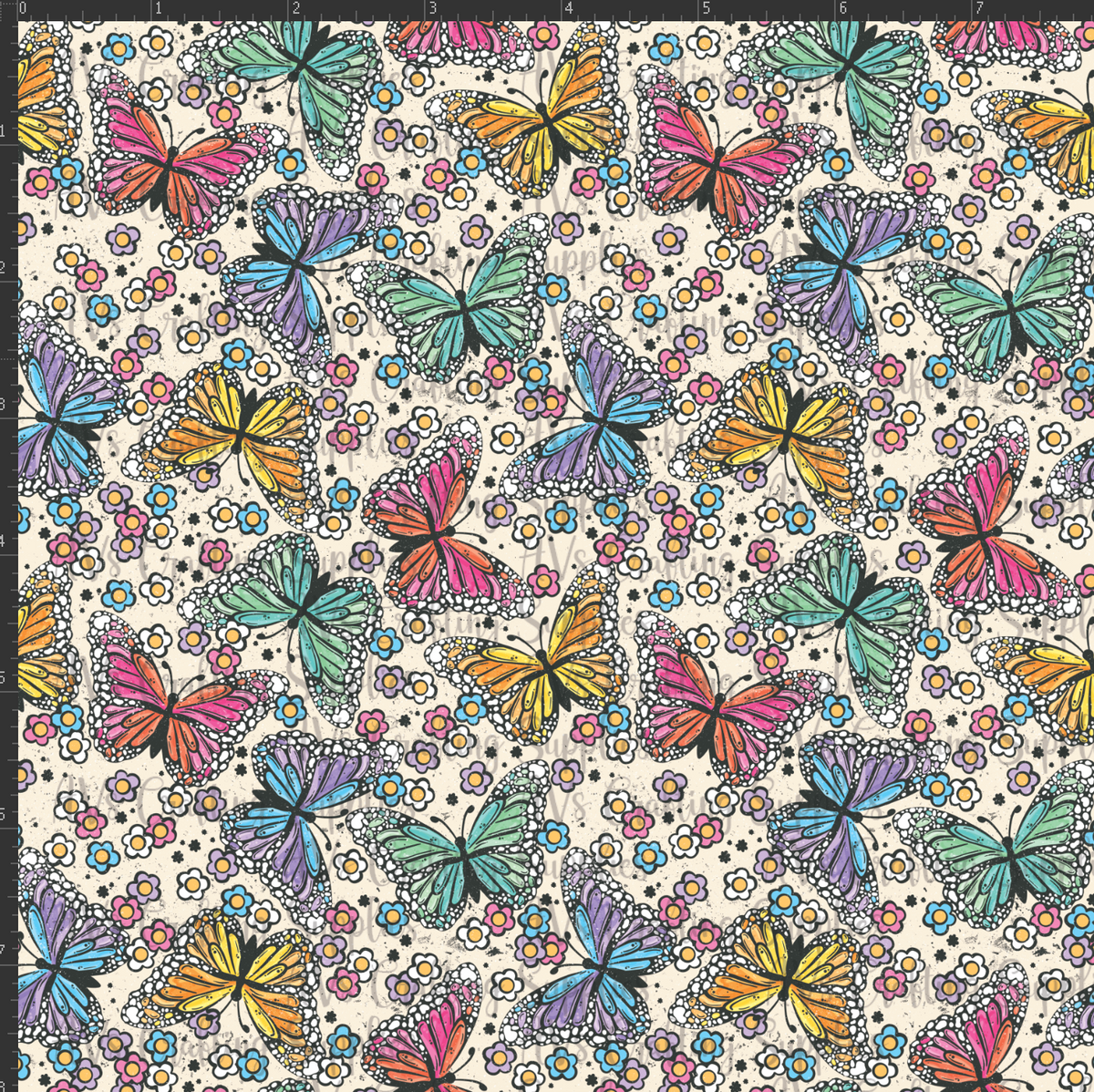 Daisy Butterflies Print