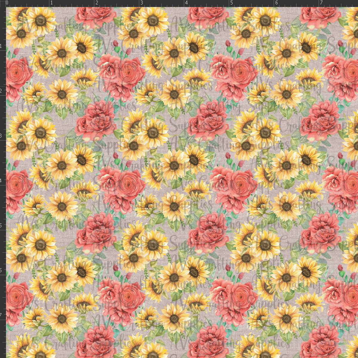Roses and Sunflowers Print